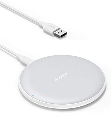 Anker Wireless Charger, PowerWave Pad Qi-Certified 10W Max for iPhone SE (2020), 11, 11 Pro, 11 Pro Max, Xs Max, XR, XS, X, 8, 8 Plus, AirPods, Galaxy S20 S10 S9 S8, Note 10 9 (No AC Adapter) - White