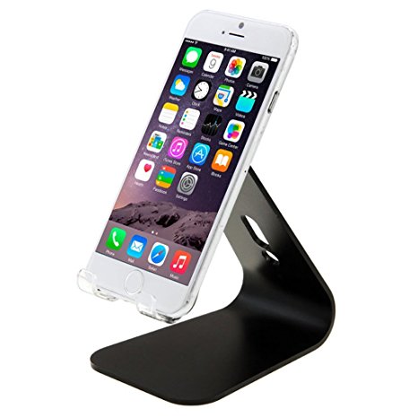 InzhiRui Aluminum Tablet Cell Phone Office Desk Display Stand Holder, Home IPhone Android Phone Docking Station (Black)