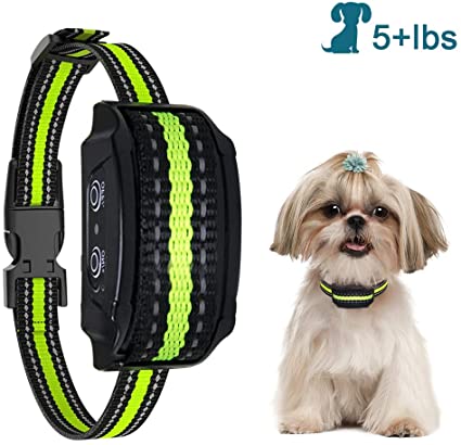 Bark Collars for Small Dogs - Dog Barking Deterrent Devices Anti Barking No Bark Control Rechargeable Automatic Dog Shock Collar