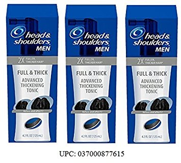 (Pack of 3) Mens Head & Shoulders Full & Thick Advanced Thickening Tonic, 2X Fuller, Thicker Hair, 4.2 ounce each