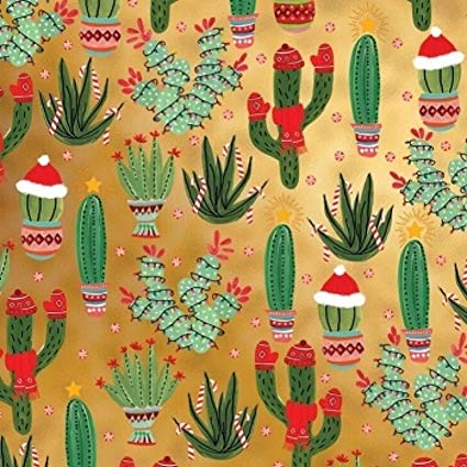 Christmas Cactus - 30 Inch x 10 Foot - Folded Flat Sheet Gift Wrapping Paper | Colors of Rainbow®