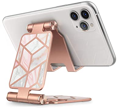 i-Blason Cell Phone Stand, Foldable Adjustable Phone Mount Holder Dock Aluminum Desk Cradle, Compatible with iPhone 11 Pro Xs Xs Max X Xr 8 7 6s Plus, Android Smartphones, All Smart Phone (Marble)