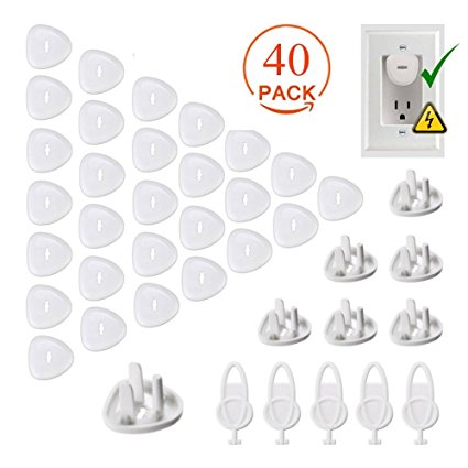 Outlet Plug Covers Baby Proofing, MBigtree Child Proof Electrical Protector Caps Kit for Child Safety ( 35 Plug Covers   5 Keys)