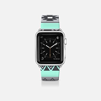 Apple Watch Band by Casetify®, Premium Replacement Apple Watch Strap with Mint Boho Aztec Pattern Design, Apple Watch Bands with Secure Apple Lugs for Apple Watch. Limited Stock, Click Buy Now! (38mm)