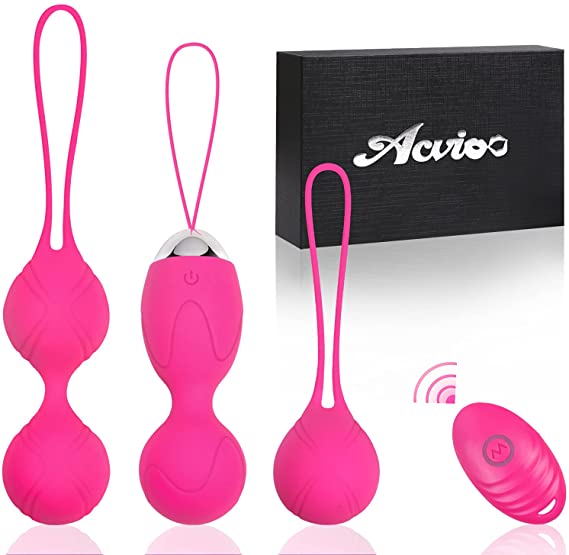 Acvioo Rose Kegel Balls Ben Wa for Tightening, Exercise Weights System for Women, Doctor Recommended Pelvic Floor Muscles Strengthening & Bladder Control Improvement (Pink)