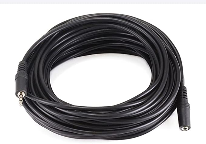 Monoprice 100651 50-Feet 3.5mm Stereo Plug/Jack M/F Cable, Black
