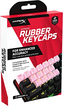 HyperX Rubber Keycaps – Gaming Accessory Kit, 19 Keys, English (US) Layout, Pink