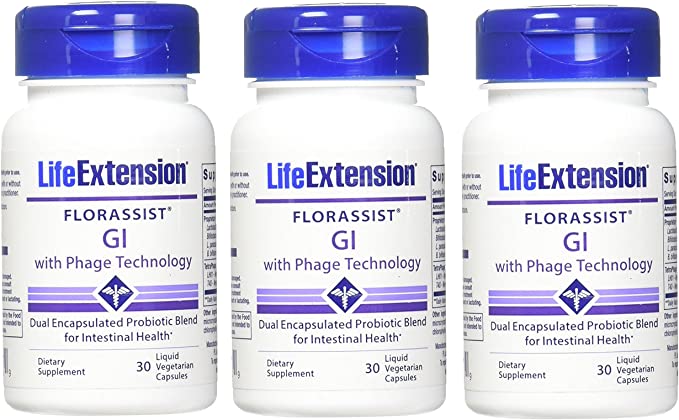 Life Extension FLORASSIST® GI with Phage Technology (Pack of 3)