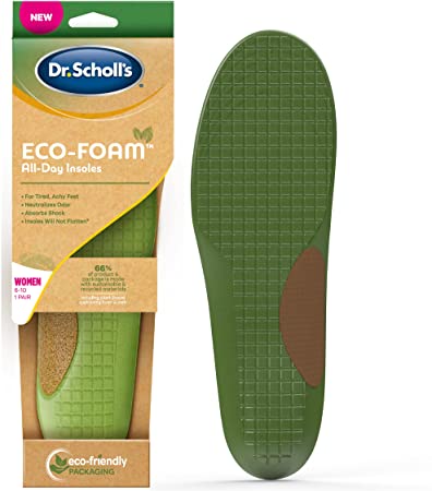 Dr. Scholl's Eco-Foam Insoles for Women, Shoe Inserts Made with Sustainable and Recycled Material, Women's 6-10