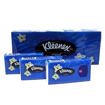 Kleenex Tissue Pocket 10 Pack, 10 3-ply Tissues Per Pack (Box of 4) Total of 400 Tissues (Original)
