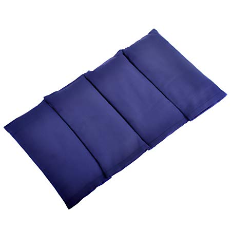 4 Pack - Scented Low Luster Sateen Eye Pillows with Removable Cover (Dark Blue)