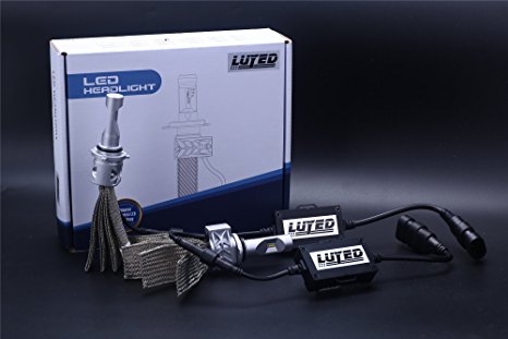 LED Headlight Kit - H4(9003) 8000Lumen LED Headlight Bulbs Conversion Kit Lumileds-ZES With Flexible Tinned Copper Braid