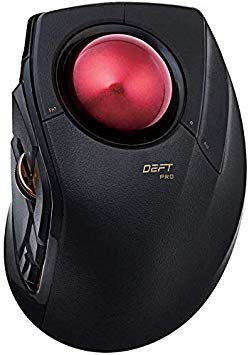 ELECOM Trackball Mouse M-DPT1MRBK, Wired, Wireless, and Bluetooth, Gaming, High-Performance Ruby Ball, Advanced Responsiveness, 8 Mappable Buttons, Smooth Scrolling, Extra Large, DEFT PRO, Black