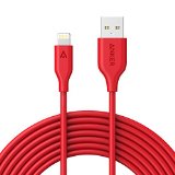 Anker PowerLine Lightning 10ft Apple MFi Certified - The Worlds Most Durable Lightning Cable  Charger Cord Perfect for iPhone 6s 6 Plus 5s 5 iPad mini 4 3 2 iPad Pro Air 2 Red