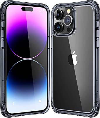 Mkeke for iPhone 14 Pro Case, [Military Grade Protection] [Not Yellowing] Shockproof Phone Case for Apple iPhone 14 Pro 2022 - Black