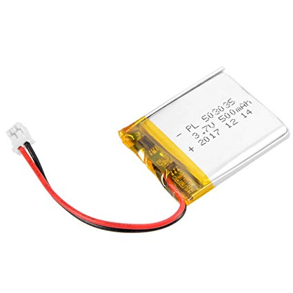 uxcell Power Supply DC 3.7V 500mAh 503035 Li-ion Rechargeable Lithium Polymer Li-Po Battery