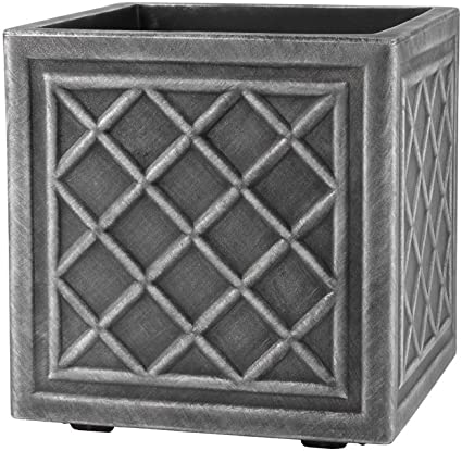 Stewart Square Planter, Lead Effect, 32 cm