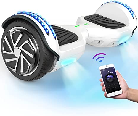 SISIGAD Hoverboard Self Balancing Scooter 6.5" Two-Wheel Self Balancing Hoverboard with Bluetooth Speaker and LED Lights Electric Scooter for Adult Kids Gift