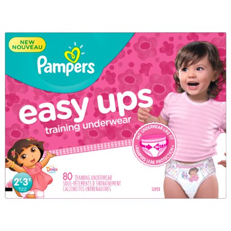 Pampers Girls Easy Ups Training Underwear,  2T-3T (Size 4), 80 Count - Packaging May Vary