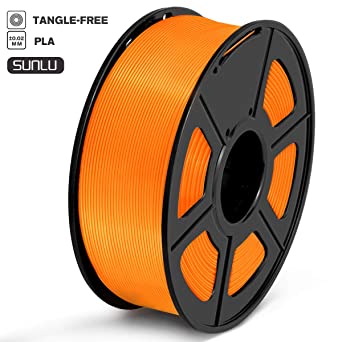 SUNLU PLA Filament 1.75mm 3D Printer Filament PLA Tangle-Free 1kg Spool (2.2lbs), Dimensional Accuracy of  /- 0.02mm PLA Orange