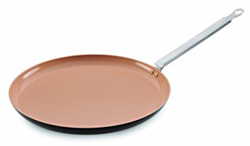 Matfer Bourgeat 676125 Classic Ceramic Crepe Pan, 9 3/4-Inch, Brown/Beige