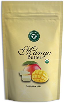 Organic Mango Butter - USDA Certified, Pure, Natural, DIY Skin/Hair Care, Unscented (16 oz)