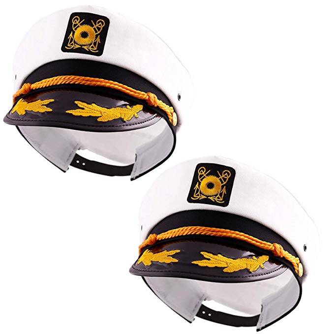 Wall2Wall Captain's Yacht Sailors Hat Snapback Adjustable Sea Cap Navy Costume Accessory