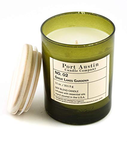 Port Austin Candle Company Great Lakes Gardenia Scented Jar Candle :: 11 Oz, Soy Wax
