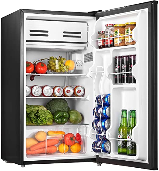 Mini Fridge 3.3 Cu.Ft (93L) Compact Refrigerator with Small Freezer Drinks Food Beer Storage for Bedroom Office or Dorm, Energy Star Rating with Adjustable Temperature, Removable Shelves