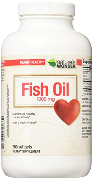 Nature's Wonder Fish Oil 1000mg Nutritional Supplement, 250 Count