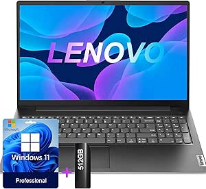 Lenovo Newest V15 Laptop| 15.6 inch Full HD Display| 16GB RAM, 1TB PCIe SSD with 512GB External Drive| Intel Dual-core Processor| USB-C, HDMI, Ethernet RJ-45| WiFi & Bluetooth| Windows 11 Pro