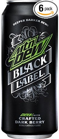 16 oz Mountain Dew Black Label 6 Cans