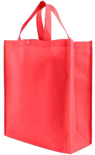 Reusable Grocery Tote Bag Large 10 Pack - Red