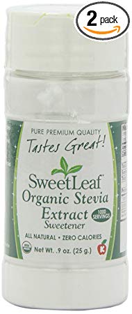 SweetLeaf Organic Stevia Extract, 0.9 Ounce (Pack of 2)