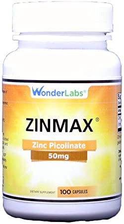 Zinc Picolinate 50 mg | Zinmax™ Top Form of Zinc in Terms of Absorption for Immune Support (100)