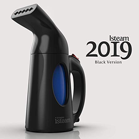 iSteam Steamer for Clothes [Update Version] 7-in-1 Powerful Multi-Use: Wrinkle Remover-Clean-Sterilize-Refresh-Treat-Defrost-Garment/Home/Kitchen/Bathroom/Car/Travel (Black)