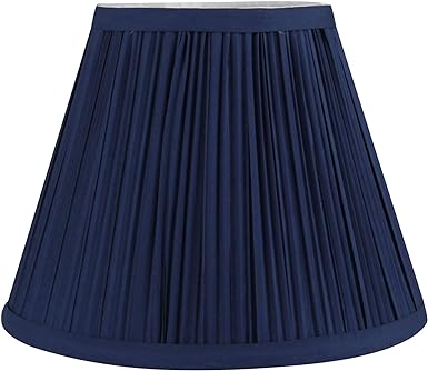 Urbanest Mushroom Pleated Softback Lamp Shade, Faux Silk, 5-inch by 9-inch by 7-inch, Navy Blue, Spider-fitter