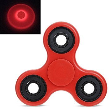 Fidget Spinner Toy, Greatever Tri-Spinner Fidget Toy for Anxiety,ADD,ADHD EDC Focus Toy for Kids Adults Stress Reducer,Boredom,Hand Spinner Toy for Killing Time Sel-Entertainment Glowing in Dark Red