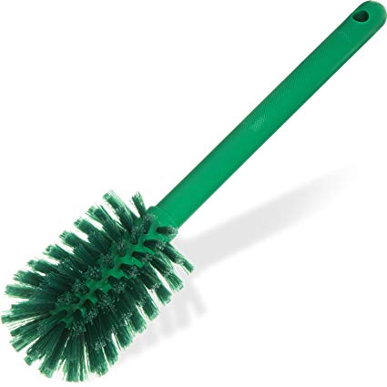 Carlisle 40000C09 Commercial Bottle Brush, Polyester Bristles, 12" Length, Green