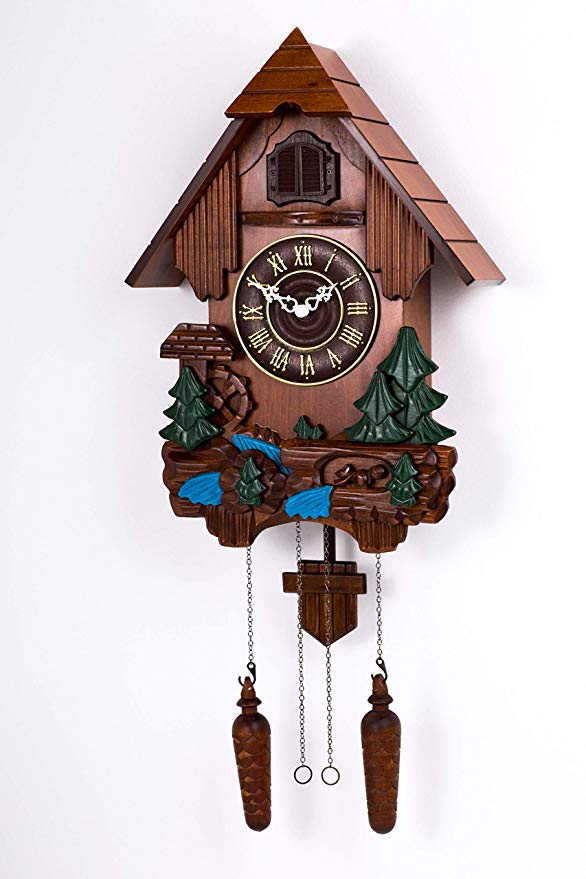 Polaris Clocks Cuckoo Clock in German Style with Night Mode Option (Multi Color, Water Mill-2)