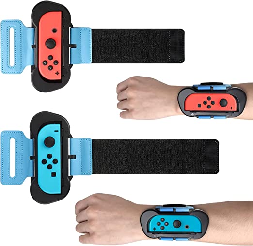 MoKo Wrist Bands for Just Dance 2022 2021 2020, Switch Sports, Switch Zumba Burn It Up, Cardio Boxing Series, Adjustable Elastic Strap Compatible with Nintendo Switch/Switch OLED Controller Joy-Con