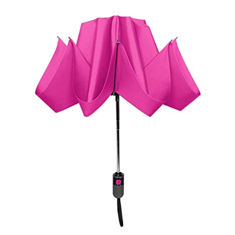 ShedRain UnbelievaBrella Reverse Compact Umbrella: Hot Pink