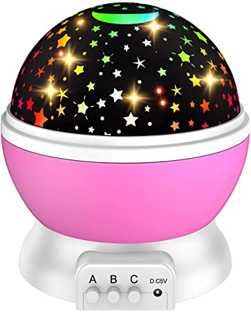 Night Light Projector for Girls, ATOPDREAM Star Projector Night Light for Kids Halloween Xmas Toys for 2-12 Year Old Girls Gifts for 2-10 Year Old Girls Christmas Stocking Stuffers Fillers Pink