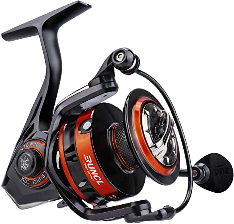 RUNCL Spinning Fishing Reel Rushmore - 6.2:1 High Speed Fishing Reel, 9 1BB, Carbon Fiber 17.5 LB Max Drag, Braid-Ready Spool, Size 2000-5000 for Smooth Fishing Spinning Reel