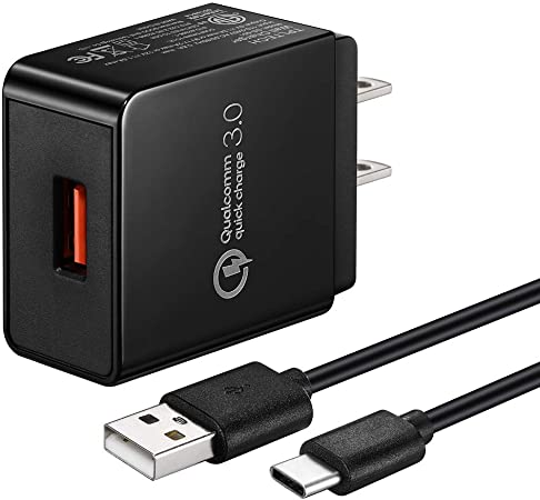 Quick Charge 3.0 Adaptive Fast Charging Wall Charger Compatible with Samsung Galaxy A20 A30 A40 A50 A70 A80,A10E A20E A20S A30S A50S A51,M11 M31,Galaxy S8 S9 S10 Plus,Note 9 8 with 5Ft Type C Cord