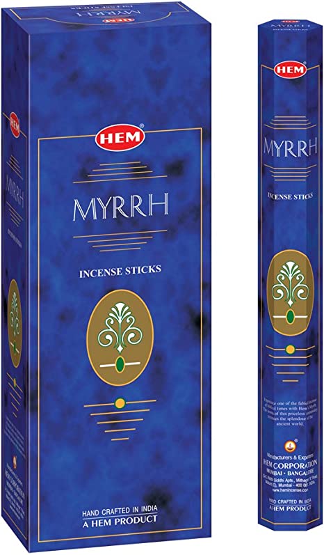 HEM Myrrh Incense Sticks - Pack of 6-120 Count - 301g