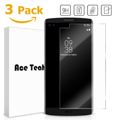 LG V10 Screen Protector 3 Pack Ace Teah8482 LG V10 Tempered Glass Screen Protector High Defintion HD with Easy-install Wings 9H Hardness Glass Protective Film for LG V10