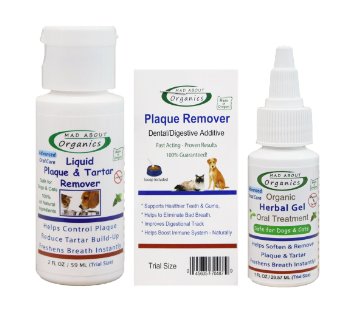 Mad About Organics All Natural Dog & Cat Dental Care Plaque Remover Starter Kit