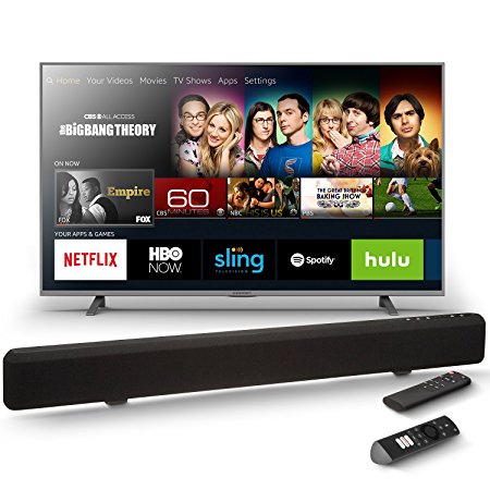 Element 50-Inch Fire TV Edition TV with AmazonBasics Sound Bar