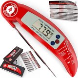 Alpha Grillers Ultra Fast Instant Read Digital Cooking Thermometer With BBQ Meat Internal Temperature Chart